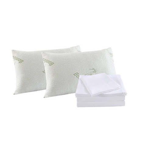 Royal Comfort Bamboo Blend Sheet Set 1000Tc And Pillows 2 Pack Ultra Soft King White Sheets