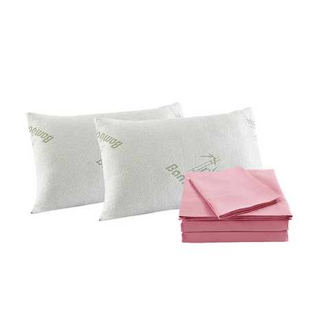 Royal Comfort Bamboo Blend Sheet Set 1000Tc And Pillows 2 Pack Ultra Soft King Blush Sheets