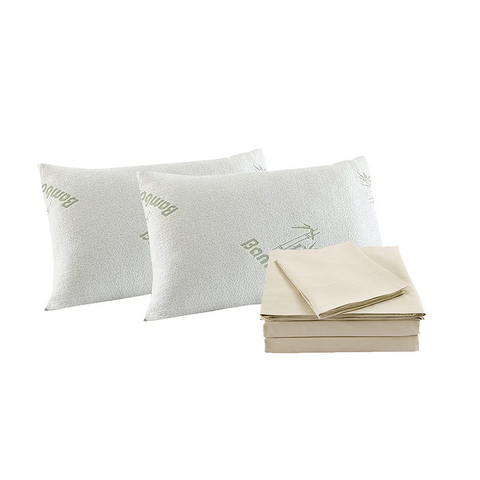Royal Comfort Bamboo Blend Sheet Set 1000Tc And Pillows 2 Pack Ultra Soft King Ivory Sheets