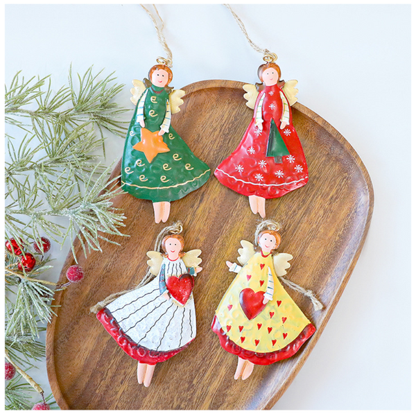 Rustic Vintage Iron Christmas Angel Girl Ornament American Country Style Christmas Tree Decoration Seasonal Decorations
