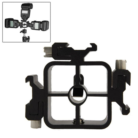 Triple Hot Shoe Mount Adapter For Flash And Light Stands Tripod Mount Accessories