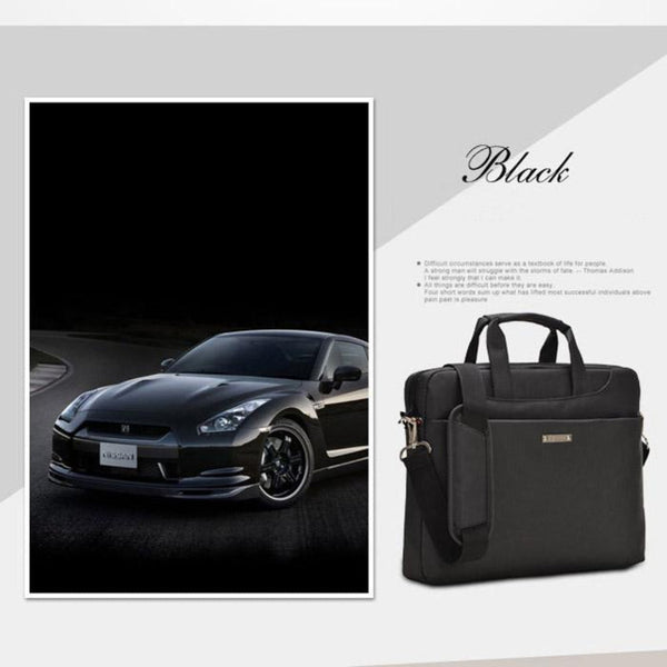 Waterproof Nylon Laptop Bag 15.6 Inch One Shoulder Black Stylish Durable Design Laptop Cases & Bags