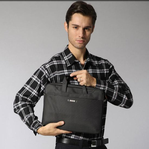 Waterproof Nylon Laptop Bag 15.6 Inch One Shoulder Black Stylish Durable Design Laptop Cases & Bags