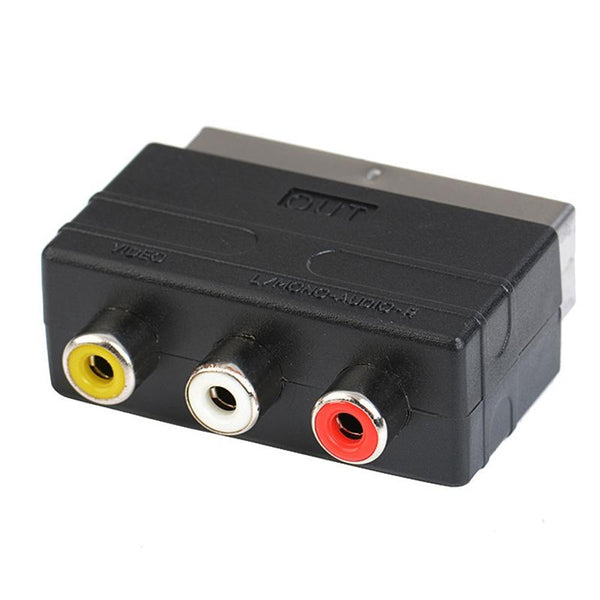 20 Pin Male Scart Adapter For Audio Video Devices With Phono Connectors Cables & Adapters