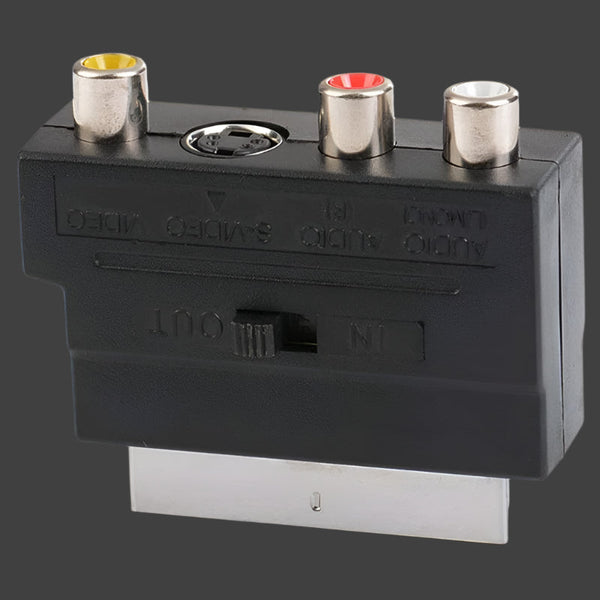 Composite Av & S Video Scart Adapter Black Video Cables & Adapters