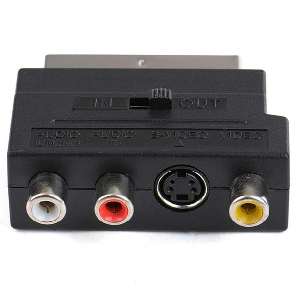 Composite Av & S Video Scart Adapter Black Video Cables & Adapters