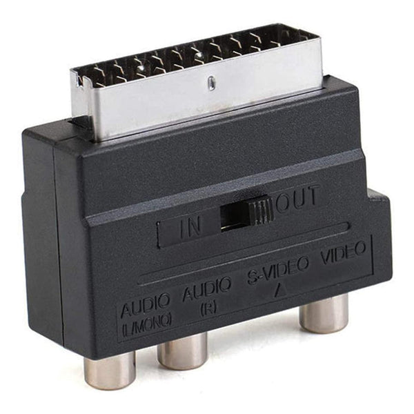 Composite Av & S Video Scart Adapter Black Video Cables & Adapters
