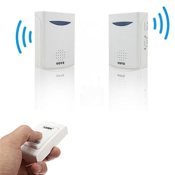 Double Receiver Wireless Door Bell With Remote Control White Smart Doorbells