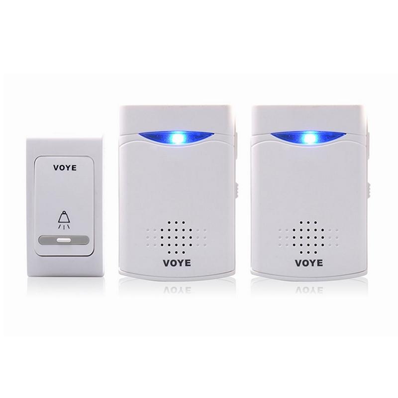 Double Receiver Wireless Door Bell With Remote Control White Smart Doorbells