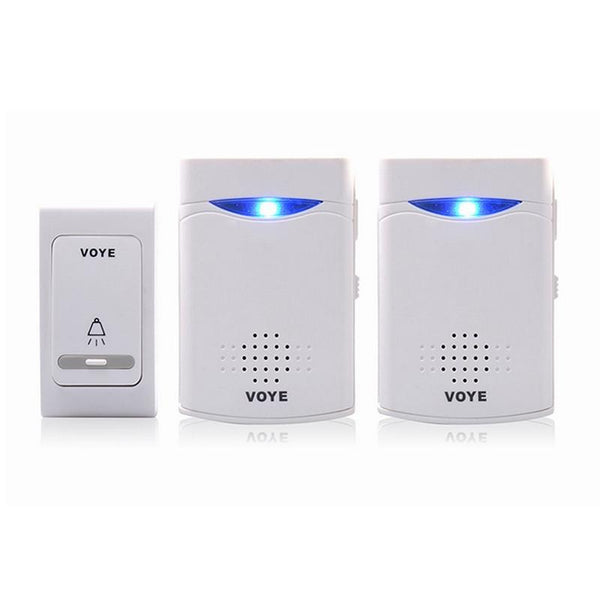 Double Receiver Wireless Door Bell With Remote Control White Smart Doorbells