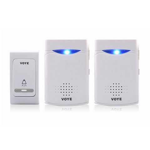 Double Receiver Wireless Door Bell With Remote Control White Smart Doorbells