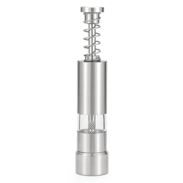 Single Hand Mini Salt Pepper Grinder Manual Thumb Push Spices Transparent Built In Spring For Home Camping Bbq Salt & Pepper