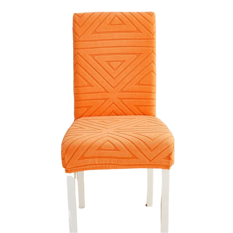 Chair Cover Orange Triangular Design Elastic Material For Dining Room Slipcovers