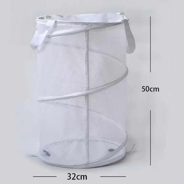 Laundry Basket Dirty Clothes Storage For Dormitory With Double Handle Fine Mesh Foldable Net Bathroom Large Collapsible Laundry Baskets & Hampers