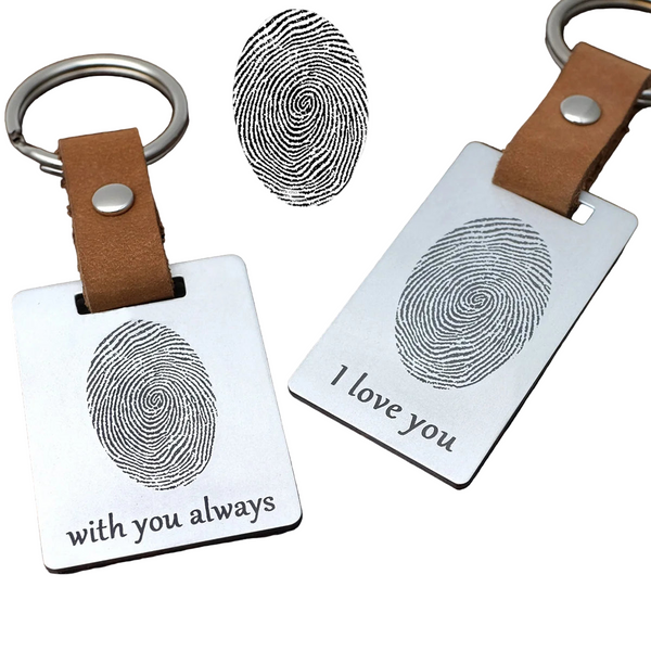 Personalized Fingerprint Keychain Your Actual Chain Custom Print Keyring Customized Memorial Gift Keyrings