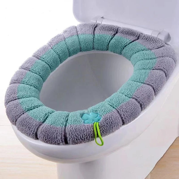 Toilet Seat Green Soft Warmer Washable Mat Cover Pad Cushion Lid Accessories Bath Mats Rugs & Toilet Covers