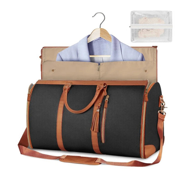 1Pc Foldable Women's Travel Convenient Carry On Clothing Bag Large Pu Leather Duffel Business Duffle Bags