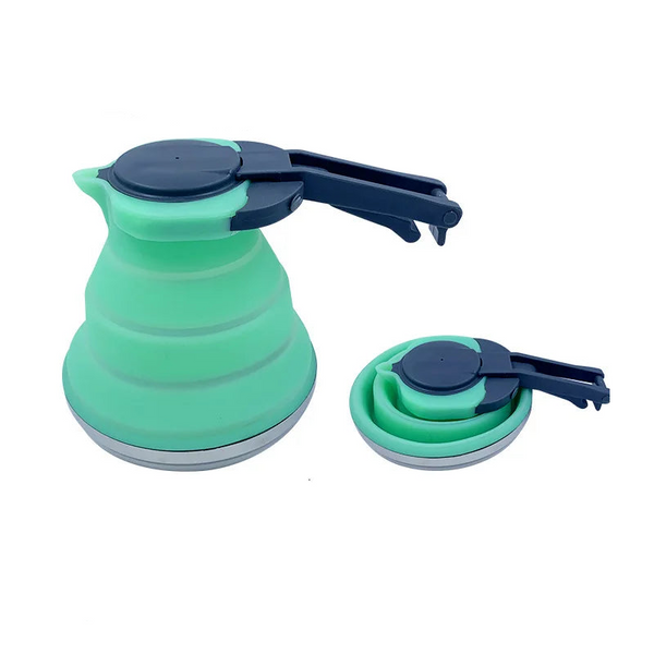 Outdoor Silicone Kettle Foldable Collapsible 1.2L Steel Bottom Camping Kettles