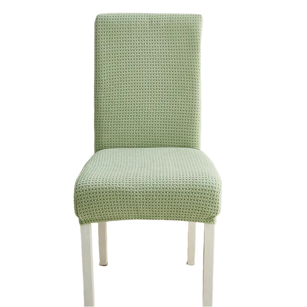 Chair Cover Light Green Micro Knitted Design Elastic Material For Dining Room Slipcovers
