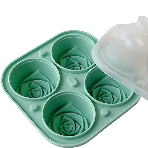 Elegant Rose Shaped Ice Cube Mold Reusable Silicone Icetray Flower Ball Food Grade For Effortless Dessert Summer Drinks Ice Cubes Trays & Moulds