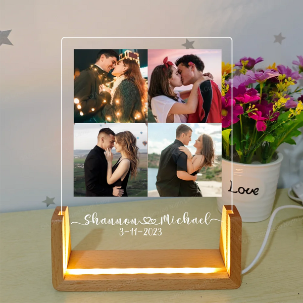 Valentine's Day Gifts For Couples Customer Engagement Frame Anniversary Personalized Acrylic Night Lamp Night Lights