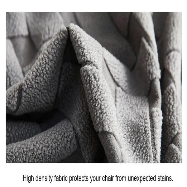 Chair Cover Dark Grey Knitted Veins Design Anti Dirt Elastic Material Dining Room Chair Covers
