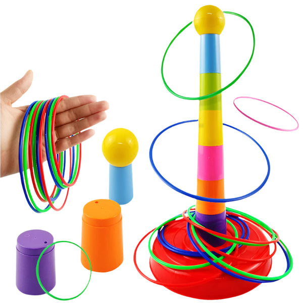 Children Throw Circle Game Ferrule Stacked Toys Fun Indoor Outdoor Parent Interactive Layers Early Education Gift Blankets & Throws