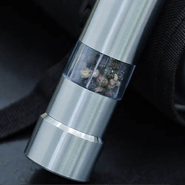 Single Hand Mini Salt Pepper Grinder Manual Thumb Push Spices Transparent Built In Spring For Home Camping Bbq Salt & Pepper