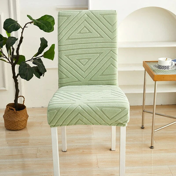 Chair Cover Light Green Triangular Design Elastic Material For Garden Slipcovers