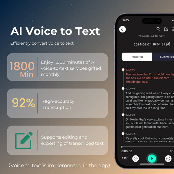 Ai Powered Voice Recorder And Call With Speech To Text & Summarization Supports 100 Languages 64Gb Storage Dictapones & Voice Recorders