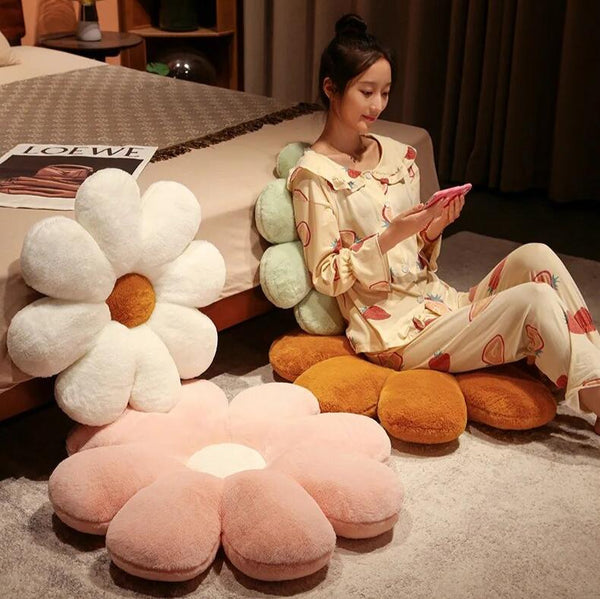 Plush Pillow Light Pink Flower Shape Stuffed Soft Seat Cushion Decor 50Cm Cushions & Decorative Pillows