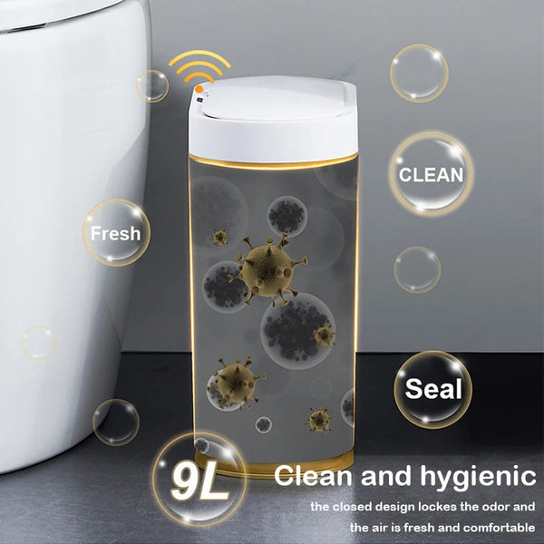 7/9L Automatic Sensor Trash Can Fashionable Roman Striped Bathroom Toilet Smart Kitchen Induction Garbage Bin Dustbin Rubbish Bins