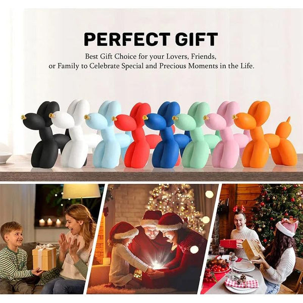 Home Figurine Nordic Balloon Dog Orange Resin Sculpture For Living Room Decor Sculptures & Figurines