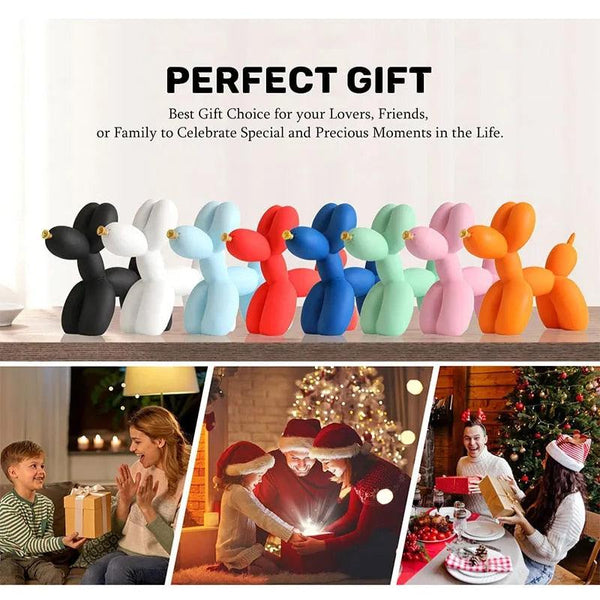 Home Figurine Nordic Balloon Dog White Small Resin Sculptures For Living Room Decor Sculptures & Figurines