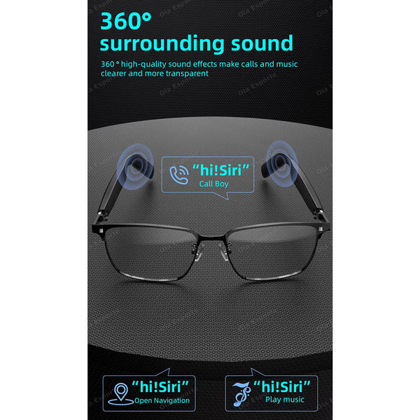 Hot For Xiaomi Smart Glasses Men 2In1 Uv Protection Portable Polarized Anti Blue Light Black Frame White Lenses Music Sunglasses