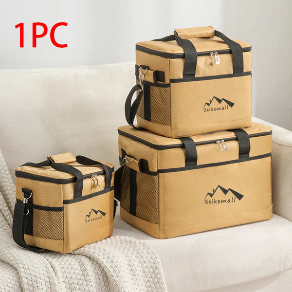 Large Capacity Portable Picnic Bag Outdoor Camping Waterproof Cooler Thickened Aluminum Foil Thermal Insulation Box Picnic Baskets & Backpacks
