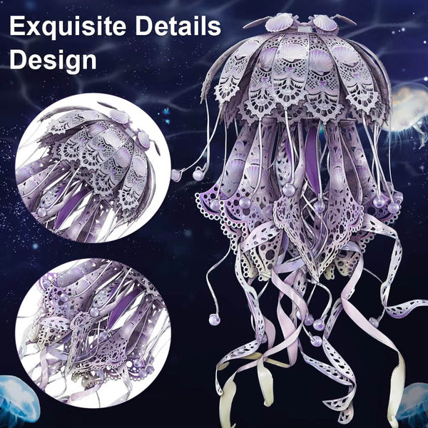 Piececool Model Building Kits Colourful Jellyfish Puzzle 3D Metal Diy Toys Jigsaw For Adult Brain Teaser Teens Gifts Playmats & Jigsaw Mats