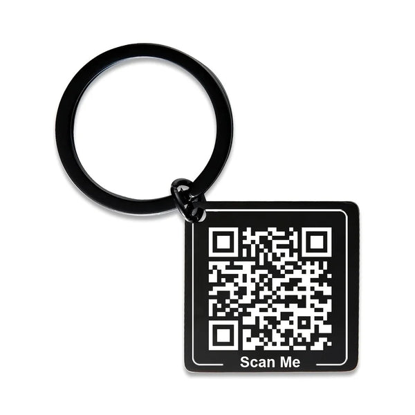 Customized Stainless Steel Qr Code Keychain Personalized Business Card Company Introduction Party Wedding Gift Accessories Keyrings
