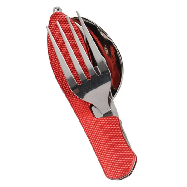 Foldable Camping Utensil Set Multi Functional Knife Fork Spoon Combo Outdoor Activities And Sports Picnic Travel Camping Cooking Utensils