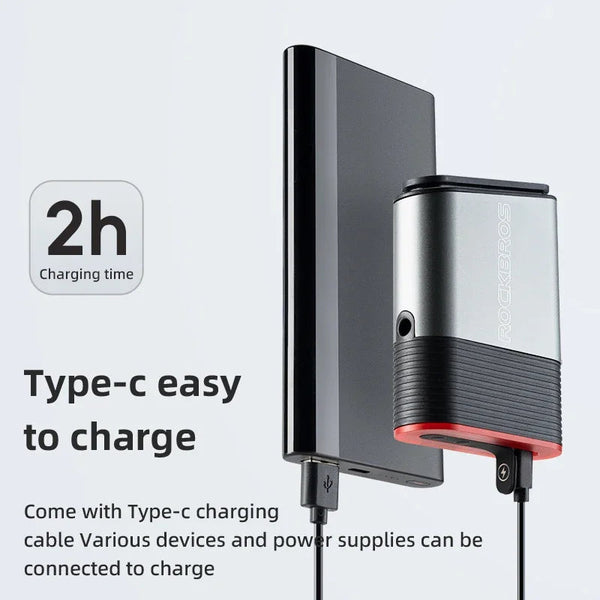 Rockbros Bicycle Rear Light Bluetooth Smart Lock Dual Function Ipx6 Waterproof 5 Lighting Modes Type C Mtb Bike Tail Lights & Reflectors