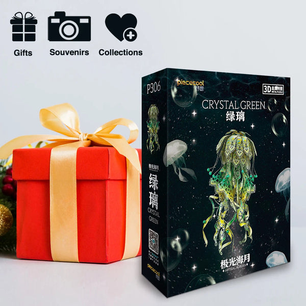 Piececool Model Building Kits Colourful Jellyfish Puzzle 3D Metal Diy Toys Jigsaw For Adult Brain Teaser Teens Gifts Playmats & Jigsaw Mats