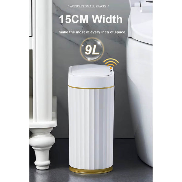 7/9L Automatic Sensor Trash Can Fashionable Roman Striped Bathroom Toilet Smart Kitchen Induction Garbage Bin Dustbin Rubbish Bins