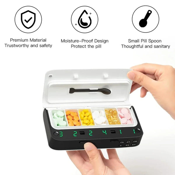 Pill Dispenser With Alarm Daily Medicine Organizer Up To 7 Alarms Day Smart Box Christmas Gift Reminder Pill Boxes