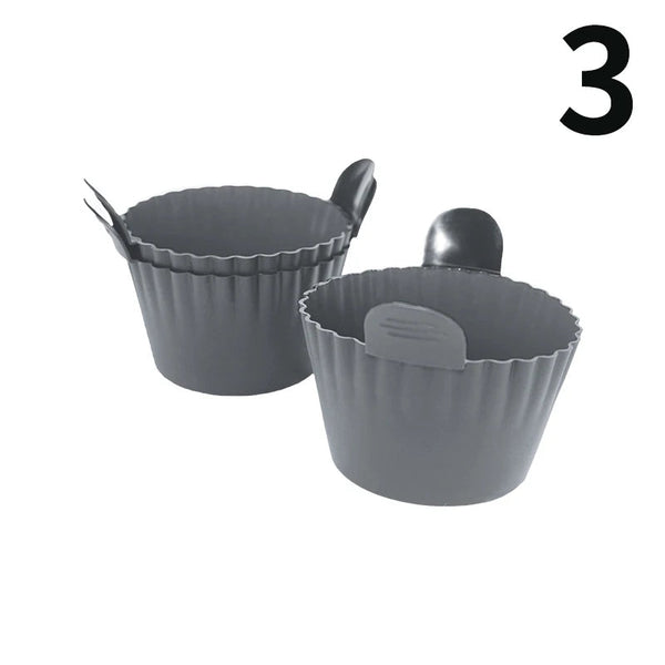 Silicone Air Fryer Egg Poacher Cupcake Baking Cups Ramekins Ovens Basket Air Fryer Accessories