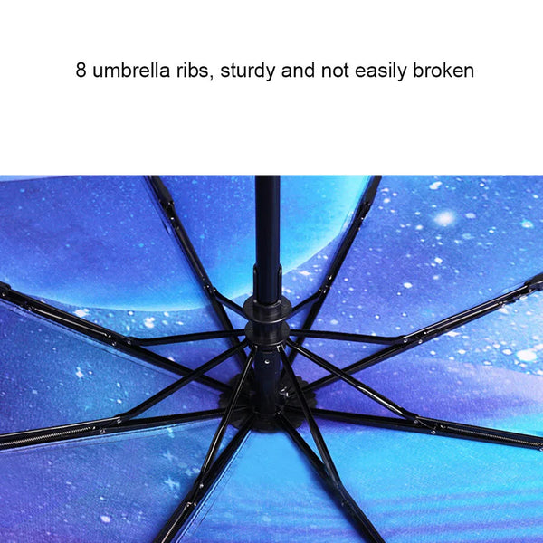 Umbrella Sunshine Automatic Fashion Color Print With Planet Pattern Inside Gift For Friends Umbrellas