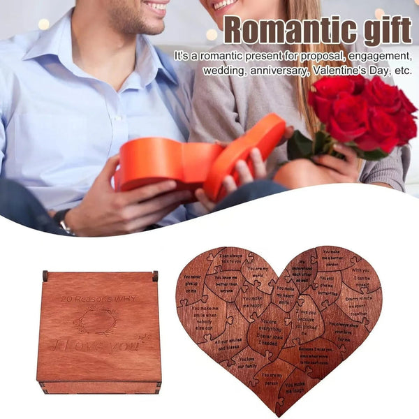 20 Reasons Why I Love You Puzzle Engraved Gift Home Decor Sentimental Gifts Personalized Valentine Day Puzzles