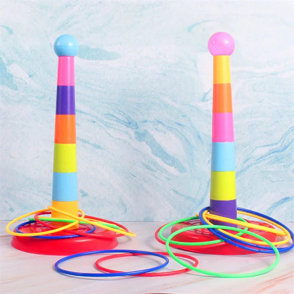 Children Throw Circle Game Ferrule Stacked Toys Fun Indoor Outdoor Parent Interactive Layers Early Education Gift Blankets & Throws