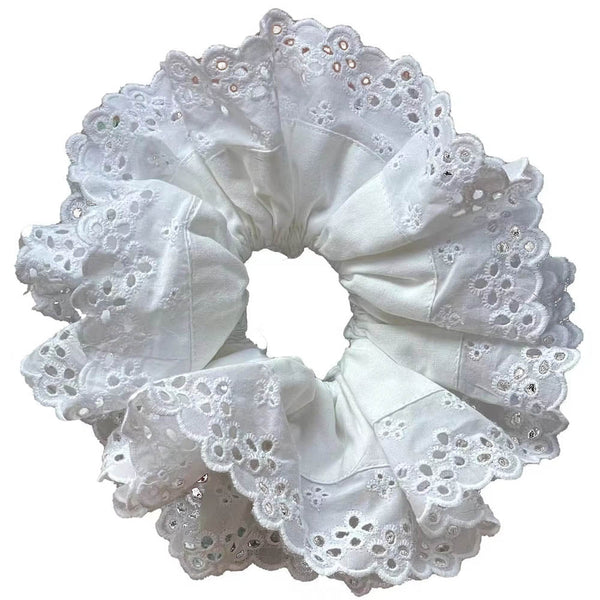 Oversized Lace French Hair Scrunchie Women Elastic Ponytail Holder Headbands Bands Hair Accessories