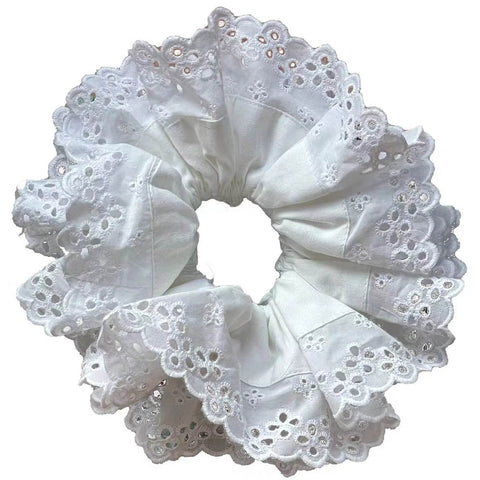 Oversized Lace French Hair Scrunchie Women Elastic Ponytail Holder Headbands Bands Hair Accessories