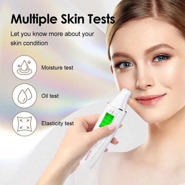 Face Skin Tester Portable Analyzer Digital Aesthetic Moisture Water Oil Monitor For Care Diagnostic Device Facial Cleansing Devices